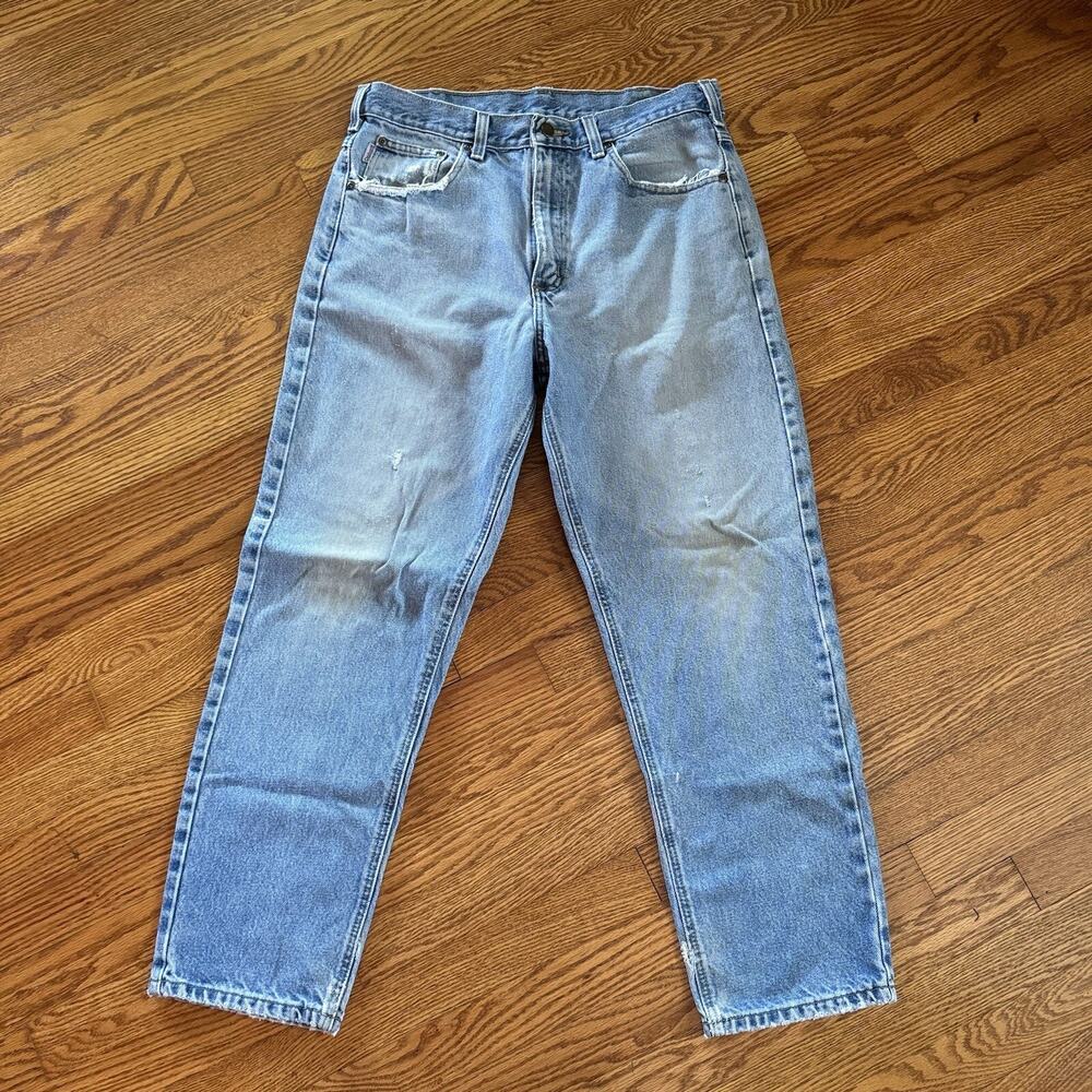 Vintage Worn Carhartt Jeans 36x30 Work Pants Trashed Holes Genuine Men’s